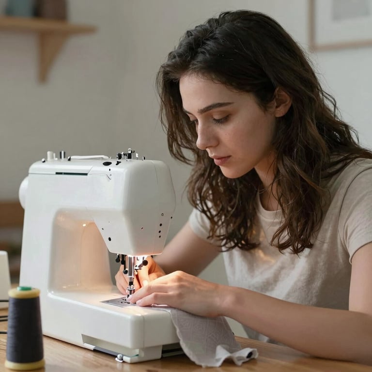 Behind the scenes with Ellen, master seamstress, altering and restoring clothes in her workshop.