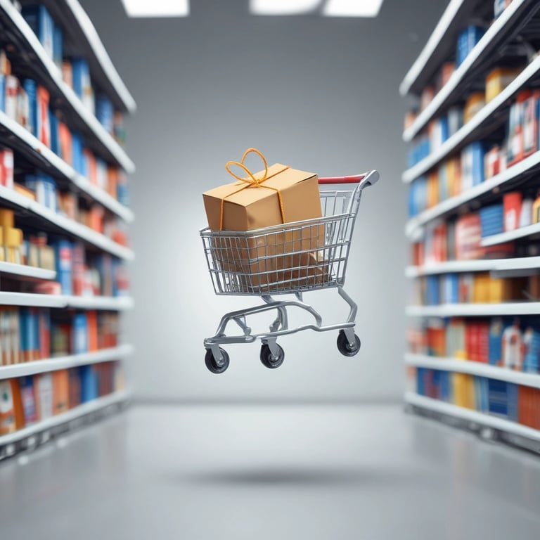 A vibrant display of colorful gadgets neatly arranged on a wooden table.