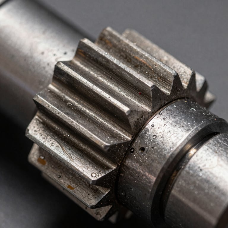 Detailed macro shot of the tungsten-carbide teeth on a stump grinding wheel, showing high-quality equipment maintenance.