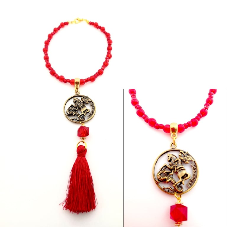 Pingente retrovisor São Jorge/Ogum