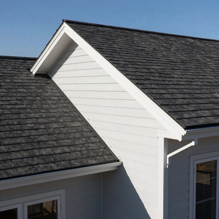 A completed residential renovation project showcasing a new roof and clean siding in the Colorado sunlight.