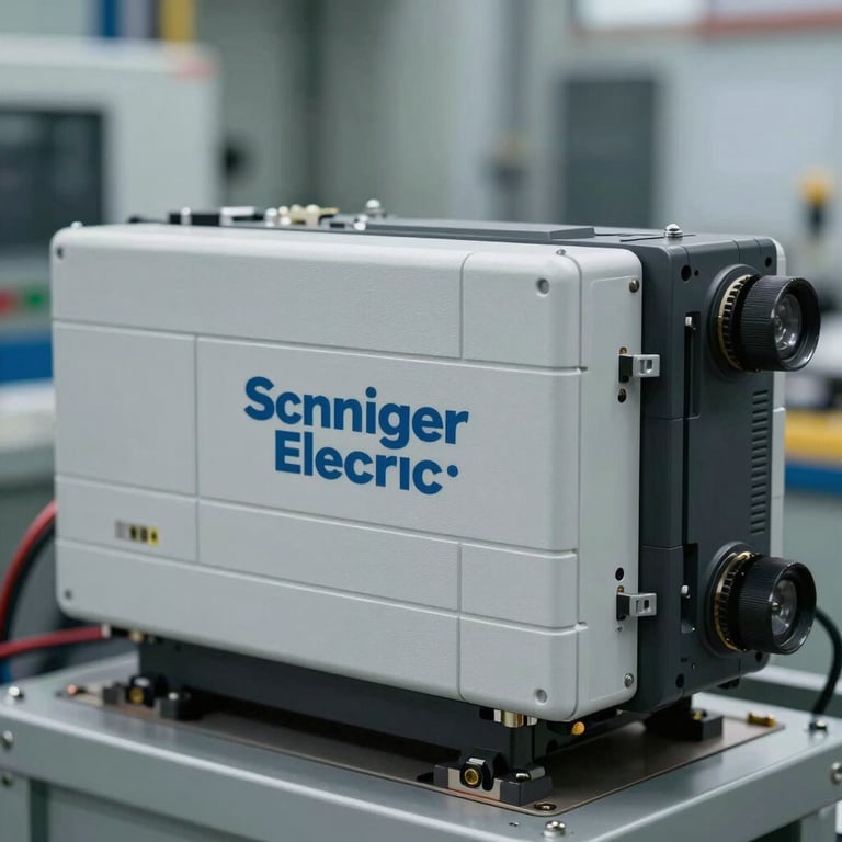 Schneider Electric servo drives and industrial components installed in a modern power system, emphasizing professional quality.