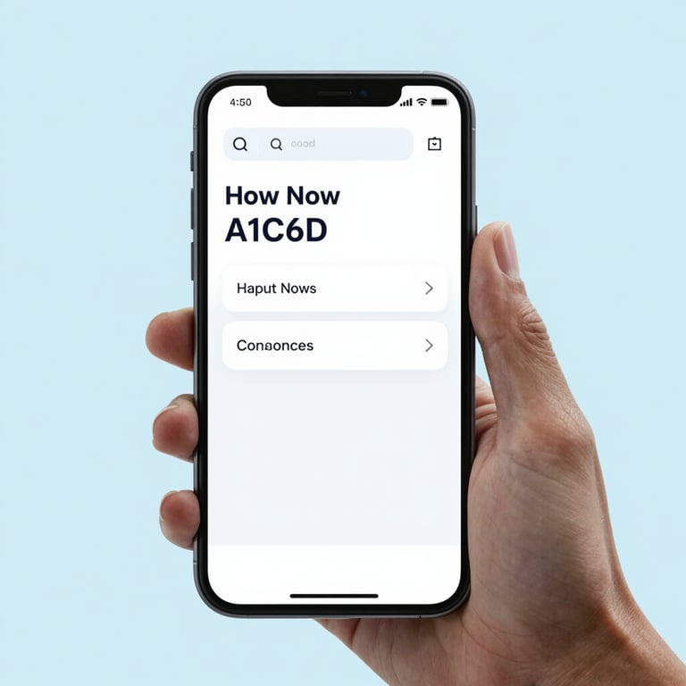 A close-up of a mobile device being tested for responsiveness, with a clean UI and soft #A1C6D0 lighting.