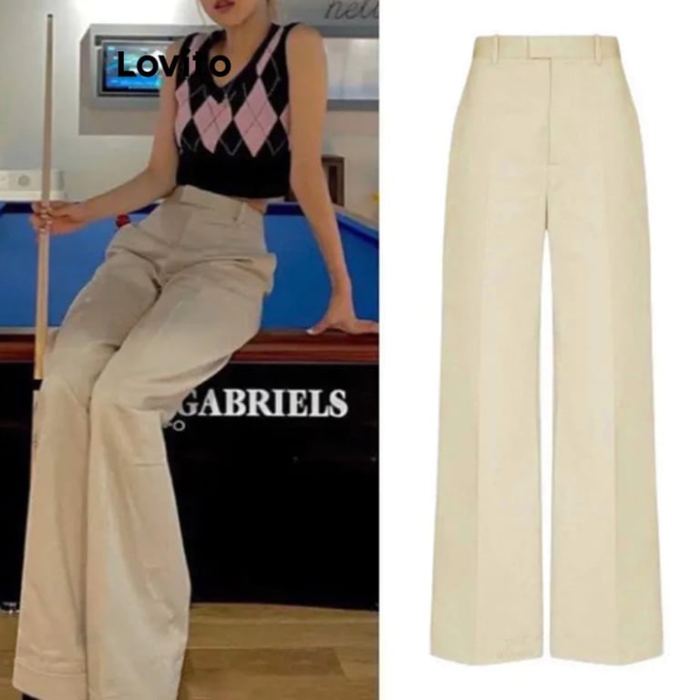 calca estilo alfaiataria feminina na lovito shopee