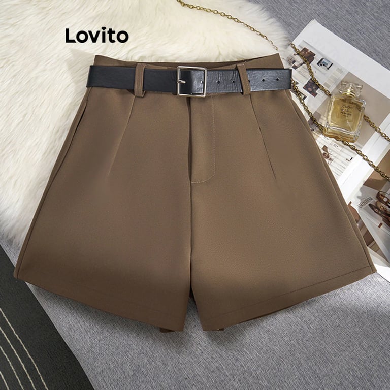 short bermuda estilo alfaiataria lovito shopee