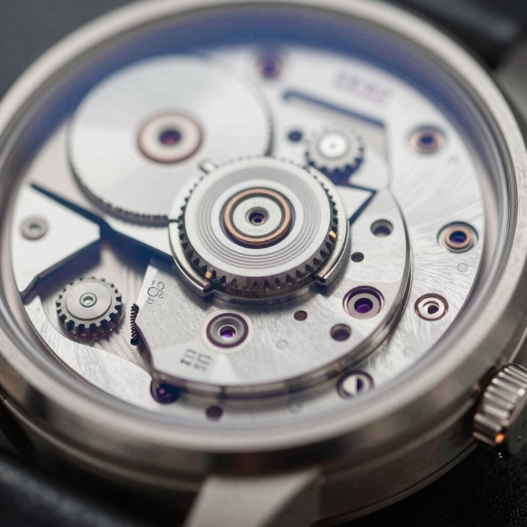 Macro shot of a high-end luxury watch movement, symbolizing the precision and technical excellence of the agency's systems.