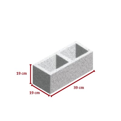 Bloco de concreto 19x19x39