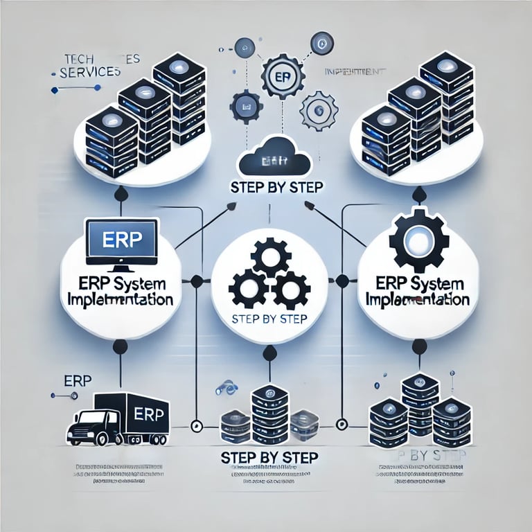a diagram of a process of erp