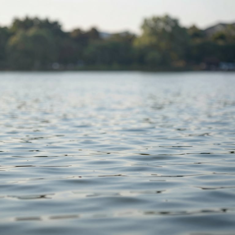 A serene nature scene with calm water, symbolizing mental clarity and peace.
