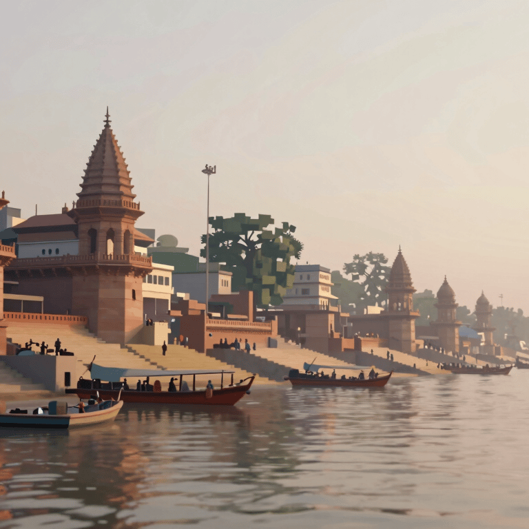 3D render of a happy street dog with a wagging tail, bright outdoor lighting, soft clay style using palette colors #9BB4A6.