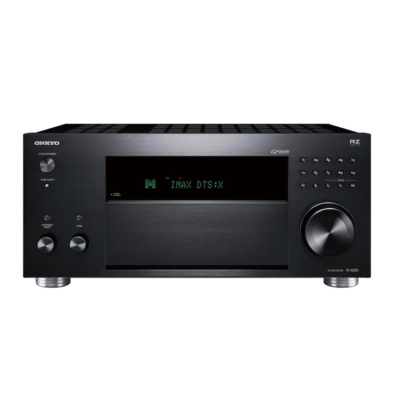 Onkyo TX-RZ50 black 9.2 channel network AV receiver featuring IMAX Enhanced and DTS:X support.