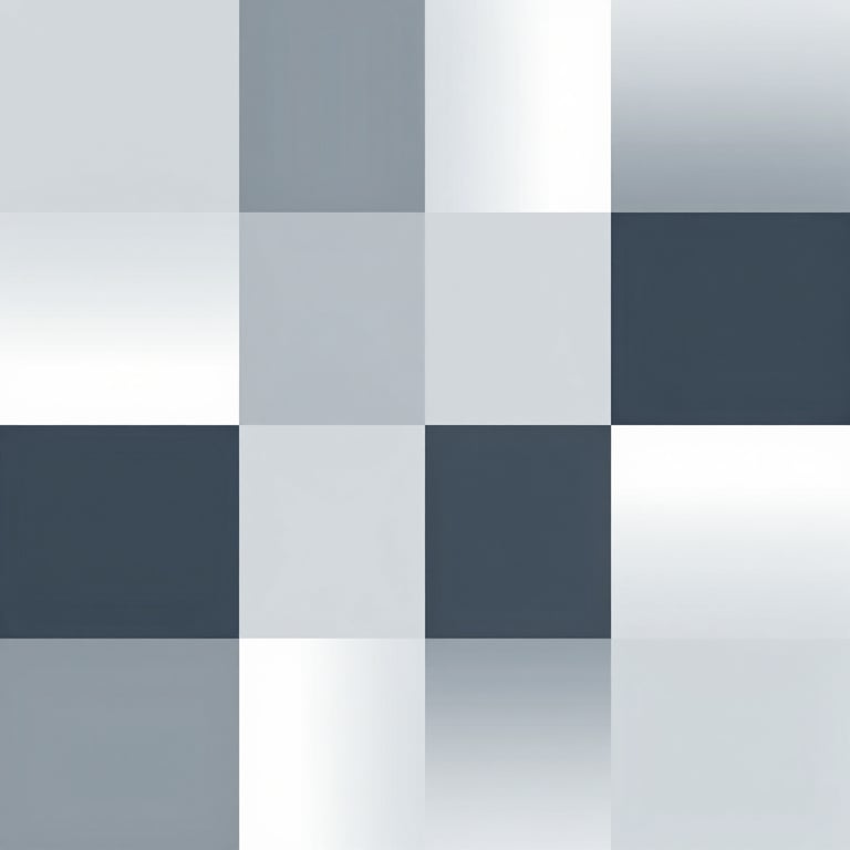 Abstract geometric patterns in shades of #F5F8FA and #4E7B99 representing organized information flow.