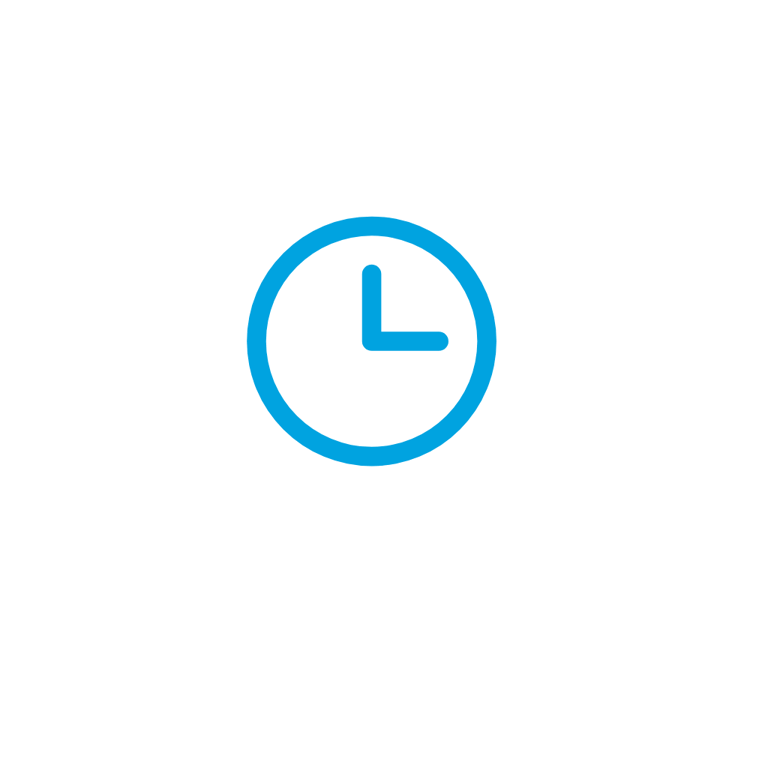 Clock icon representing prompt mobile athletic recovery sessions delivered by Regen Sports Therapy.