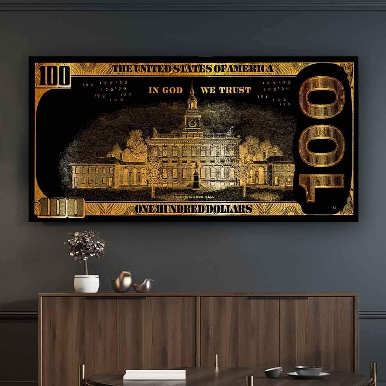 Symbolic Designs - Art for Business-Minded People and Entrepreneurs Cash Motivational Wall Decor 