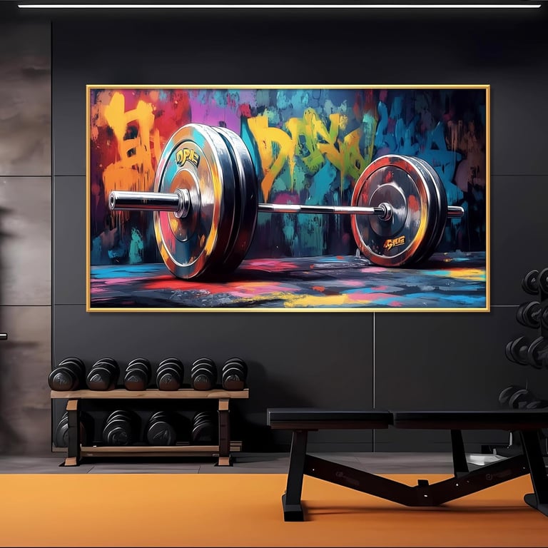 Graffiti Canvas Wall Art, Gym Wall Decor, Gym Canvas Wall Art, Gym Posters for Wall