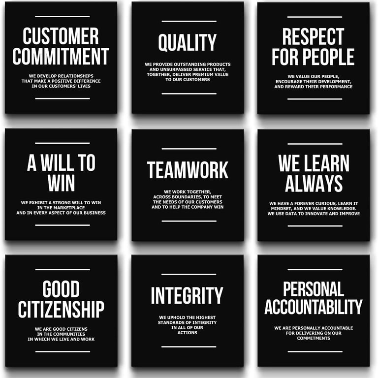 9x Motivational Canvas, Wall Art for Bedroom and Office, Inspirational Black and White Canvas Poster