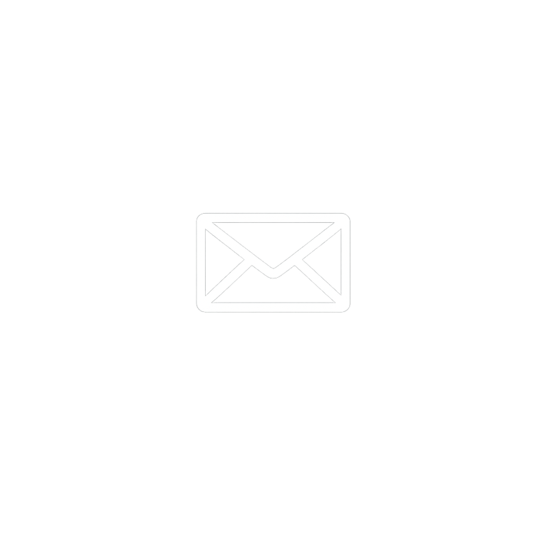 A minimalist white outline of an envelope email icon centered on a solid black background.