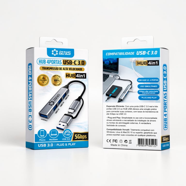 Design de embalagem para produto de tecnologia