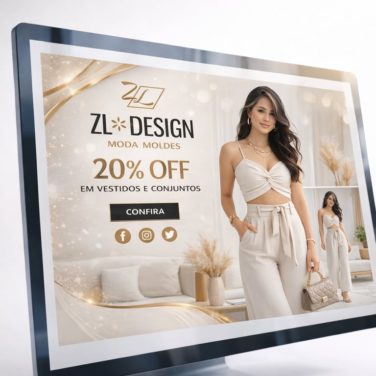 banner promocional de moda criado para campanha digital de marca de roupas