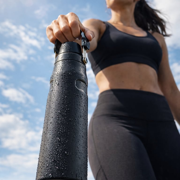 garrafa térmica preta minimalista life style fotografia profissional