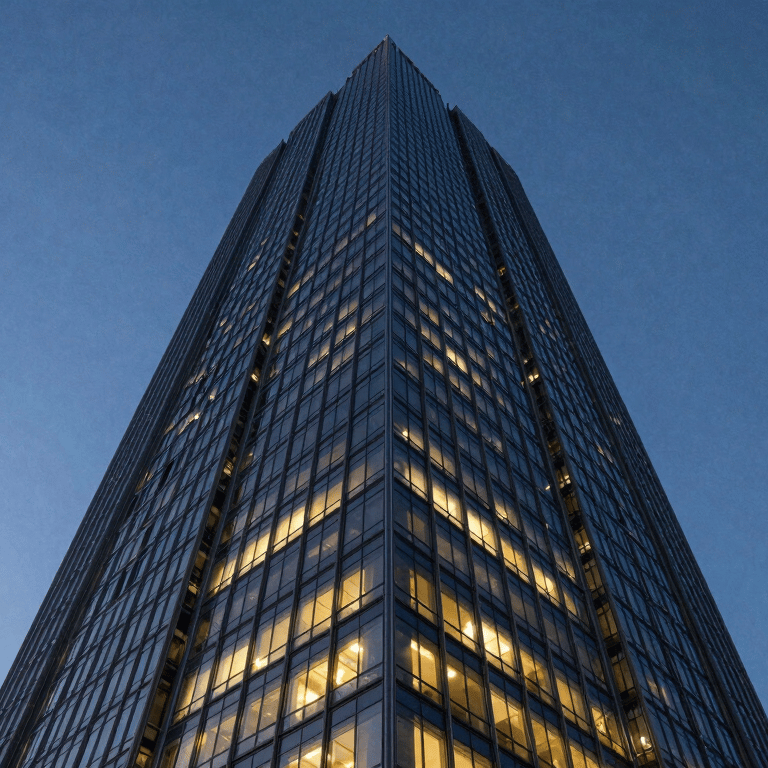 A close-up of a high-end fountain pen resting on a signed legal contract, with a soft gold and navy blue color scheme.