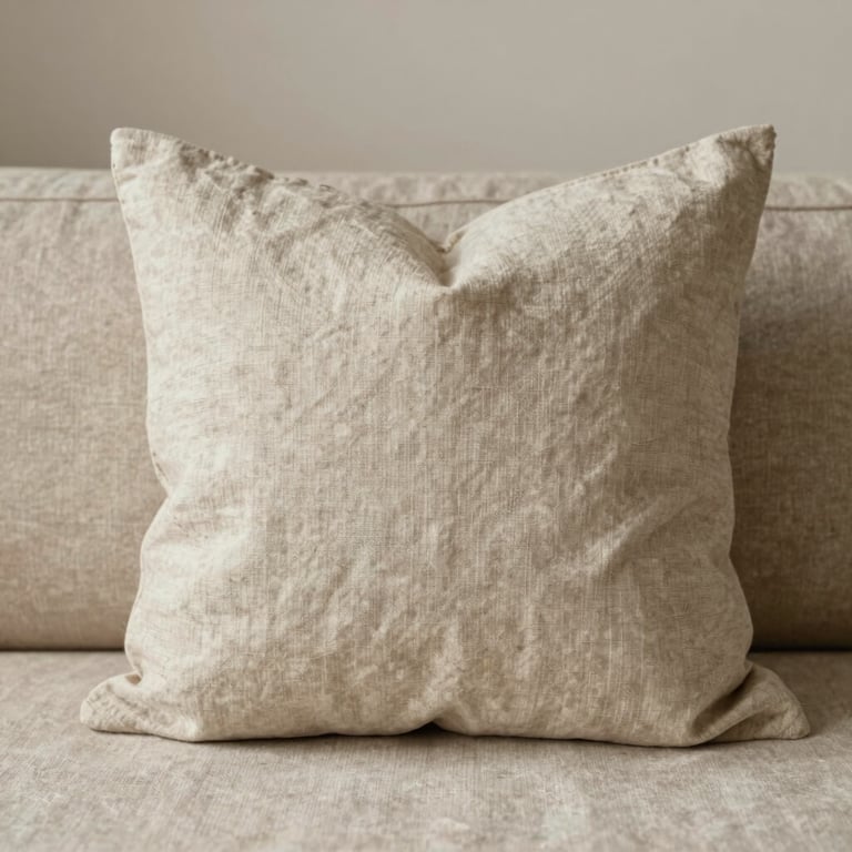 A moody walnut-toned living room bathed in warm amber light, showcasing a serene and inviting atmosphere.