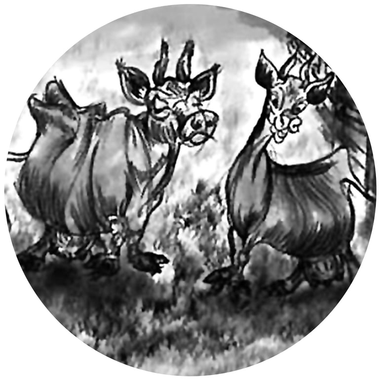 Farm Animal sketch with charcoal and pencil