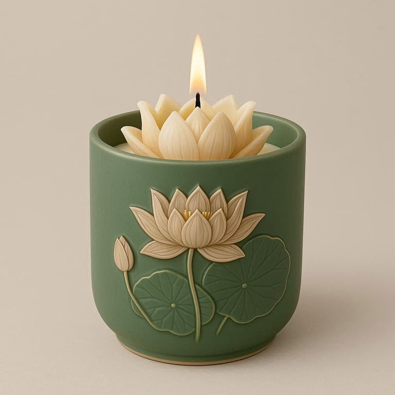 Lotus designed scented candle