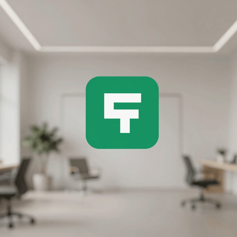 Minimalist logo concept on textured off-white paper with sharp, dark green #1B2D26 ink lines.