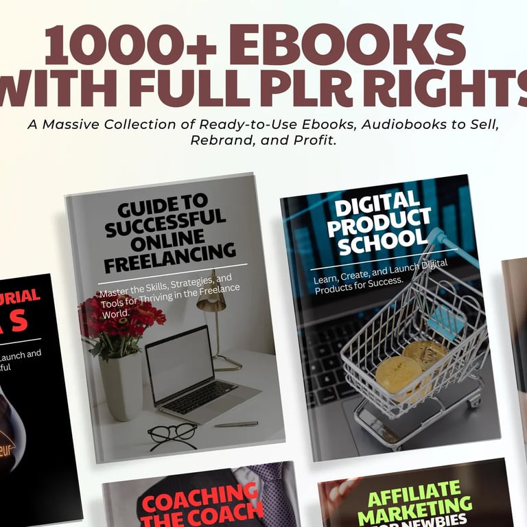 Bundle di eBook digitali su marketing, business e crescita personale, disponibili per il download 