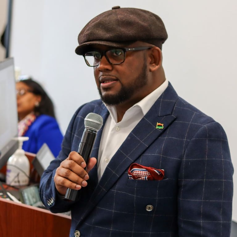 Photo of Charles Brown speaking at an event