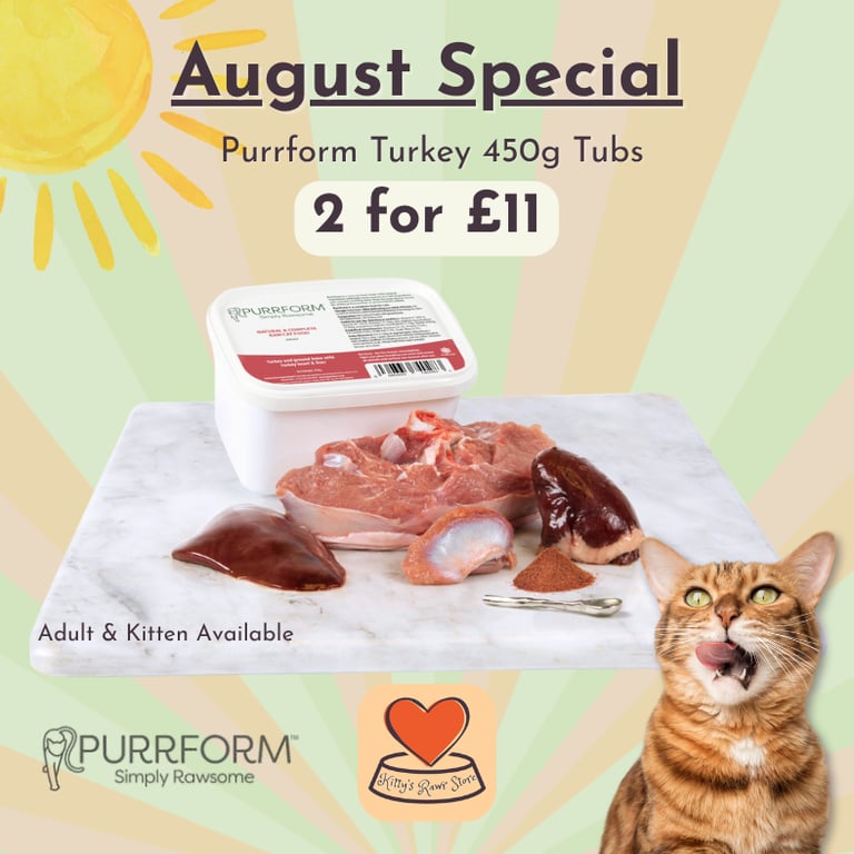August special offer on Turkey Purrform Tubs at Kitty's Rawr Store