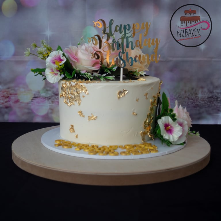 elegant floral celebration cake by NZBaker Hamilton