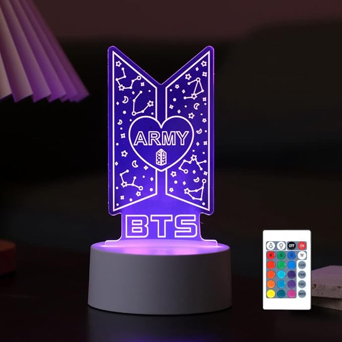 Kpop Bangtan Boys LED Night Light – 16-color touch &amp; remote-controlled night lamp, perfect for ARMY 
