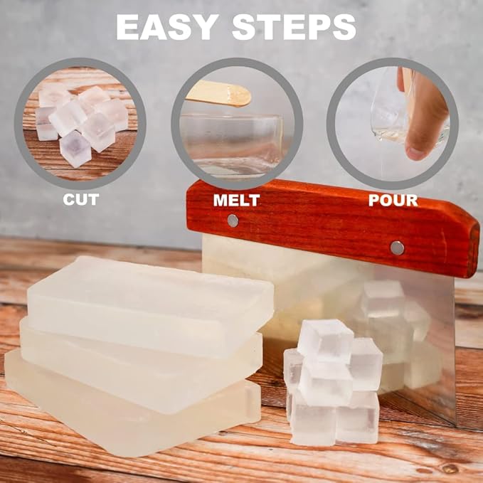 Primal Elements 5 lb clear glycerin soap base – unscented, vegan, and easy to melt for DIY soap