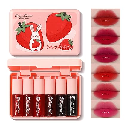Eakroo 6 Colors Lip Tint Stain, multi-use liquid lipstick that doubles as a lip gloss, eyeshadow