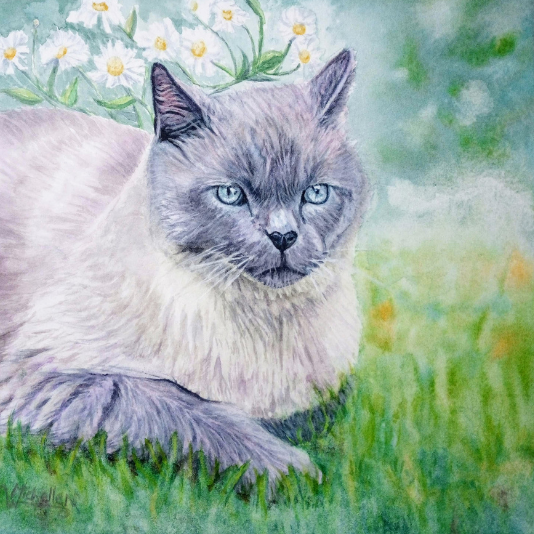 photo of cat pet portrait painting