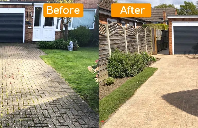 Driveway pressure washing with rotary cleaner in Sunderland