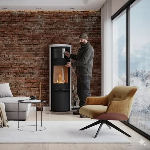 ramoneur qui diagnostique une poêle à bois