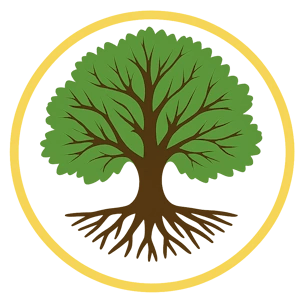 Specialist Counselling logo with a green tree inside a gold circle.
