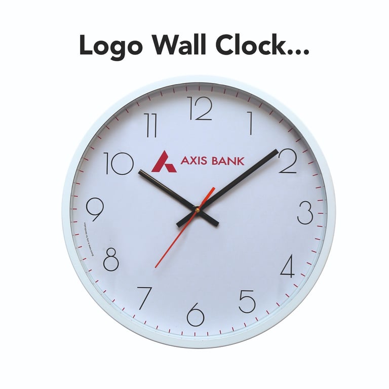 Logo printed plastic wall clock