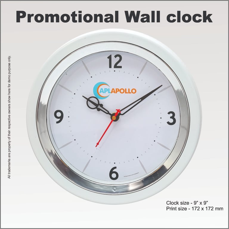 White chrome wall clock manufacturer in Delhi india