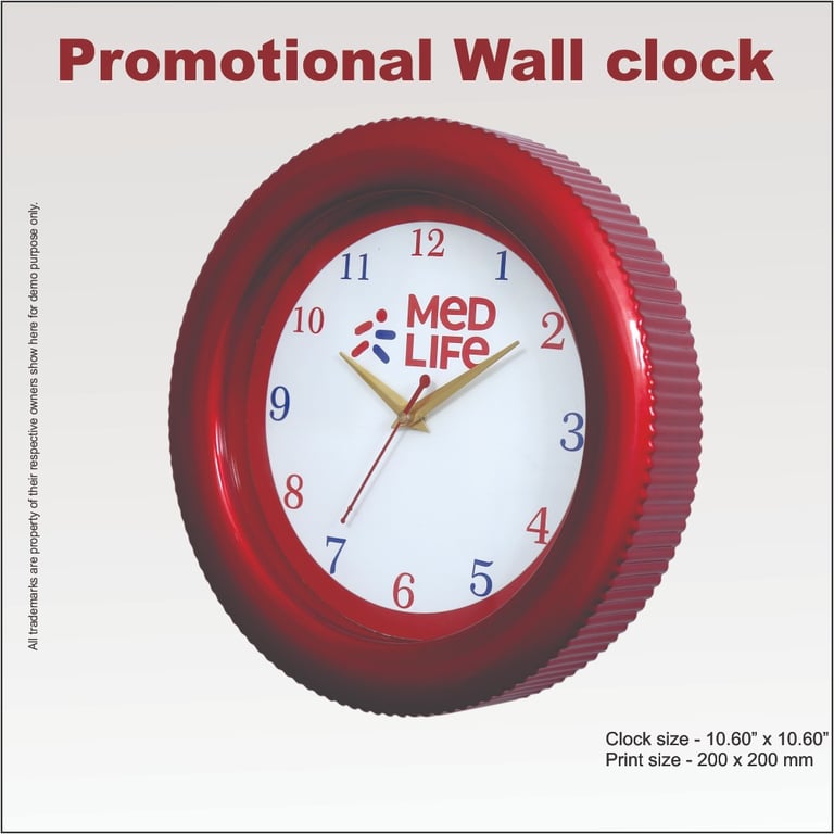 10 inch plastic round wall clock