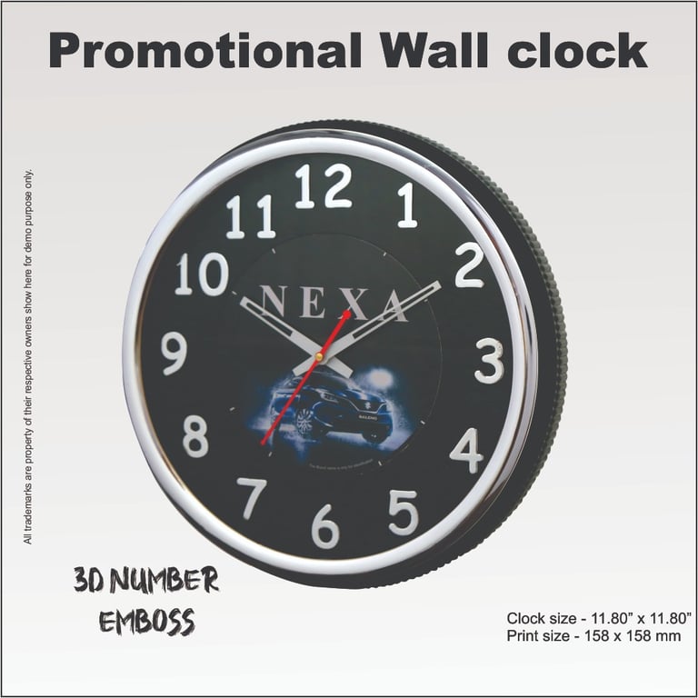 3D Number analog printed wall clock