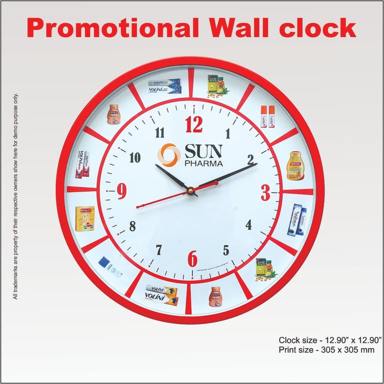 Pharma print wall clock manufacturer in India