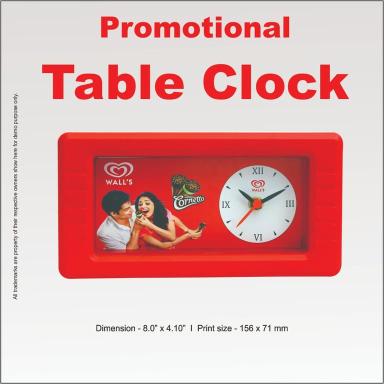 Logo printed table clock
