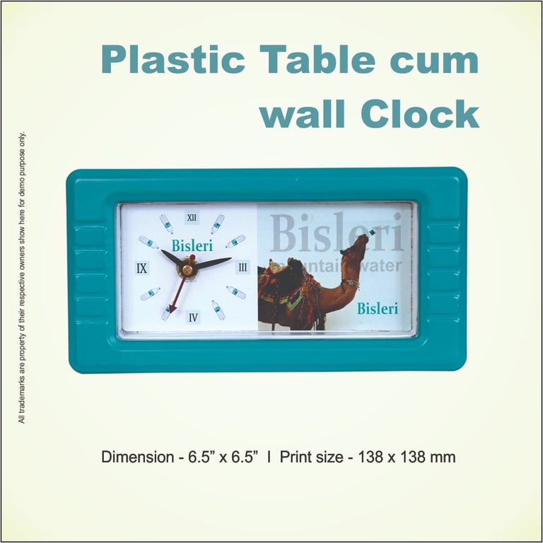Rectangle plastic table clock