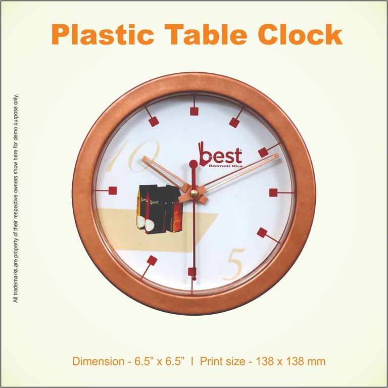 Plastic table clock