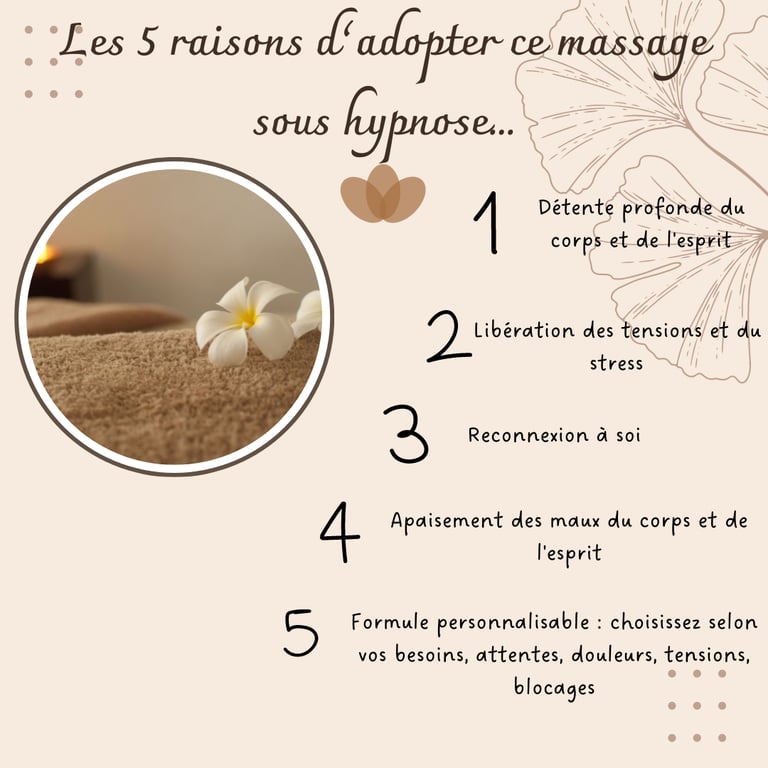 Les 5 raisons d'adopter le massage sous hypnose.