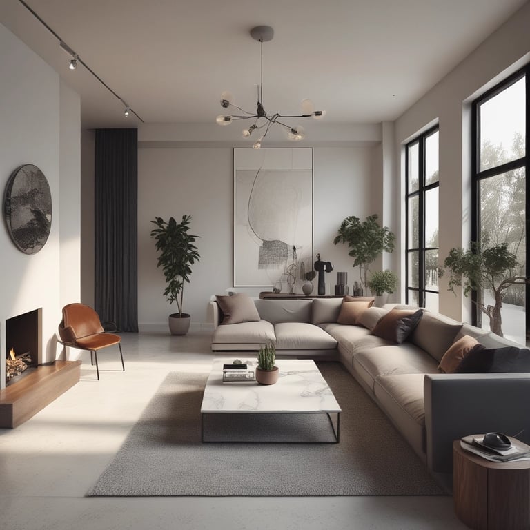 Bright living room with modern inventory